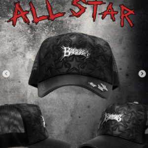 All Star Embossed Black Trucker Cap