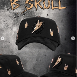 B Skull Gold Black Cap